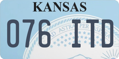 KS license plate 076ITD