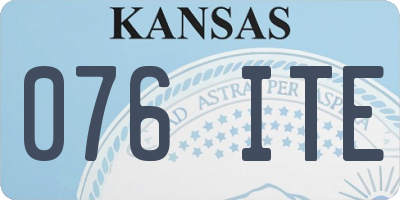 KS license plate 076ITE
