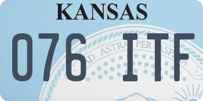 KS license plate 076ITF