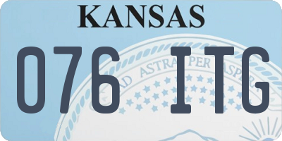 KS license plate 076ITG