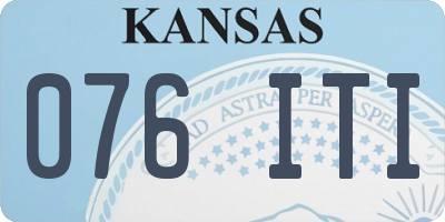 KS license plate 076ITI