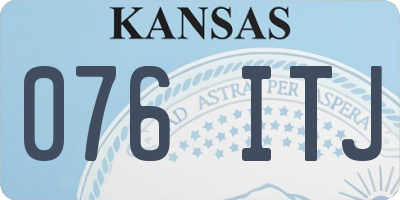 KS license plate 076ITJ
