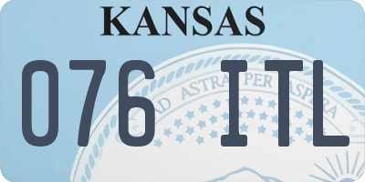 KS license plate 076ITL