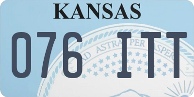 KS license plate 076ITT