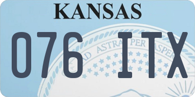 KS license plate 076ITX