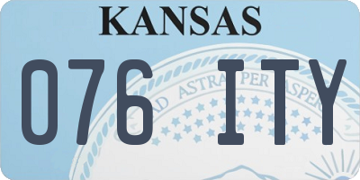 KS license plate 076ITY