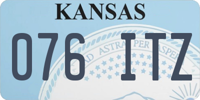 KS license plate 076ITZ