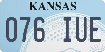 KS license plate 076IUE