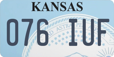 KS license plate 076IUF