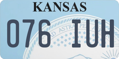 KS license plate 076IUH