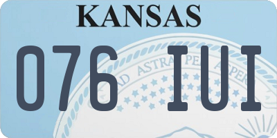 KS license plate 076IUI