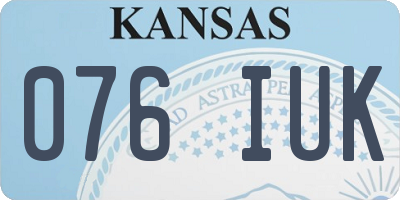 KS license plate 076IUK