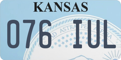 KS license plate 076IUL