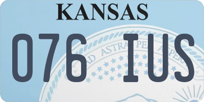 KS license plate 076IUS