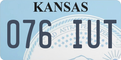 KS license plate 076IUT