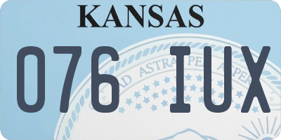 KS license plate 076IUX