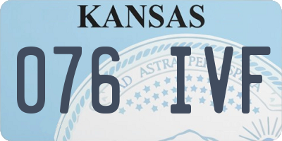 KS license plate 076IVF
