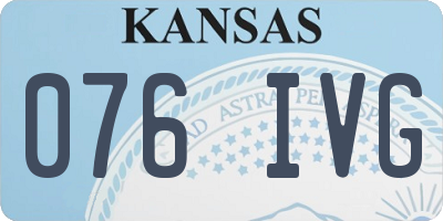 KS license plate 076IVG
