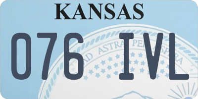 KS license plate 076IVL