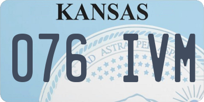 KS license plate 076IVM