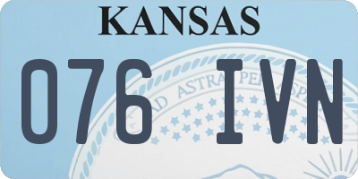KS license plate 076IVN