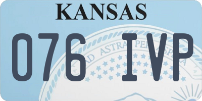 KS license plate 076IVP