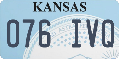 KS license plate 076IVQ