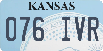 KS license plate 076IVR