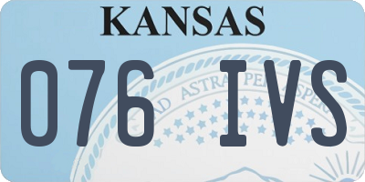 KS license plate 076IVS
