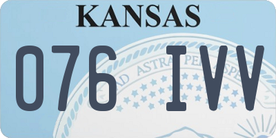 KS license plate 076IVV