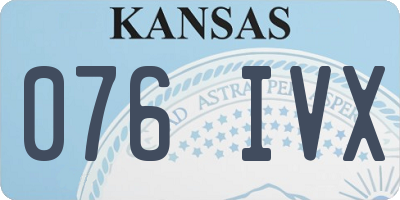 KS license plate 076IVX
