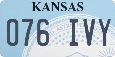 KS license plate 076IVY