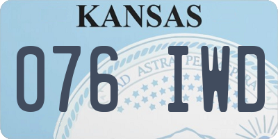 KS license plate 076IWD