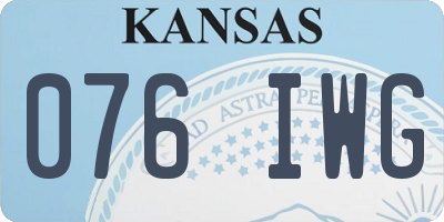 KS license plate 076IWG