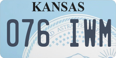 KS license plate 076IWM