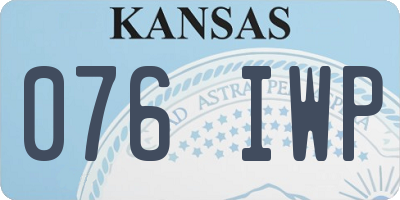 KS license plate 076IWP