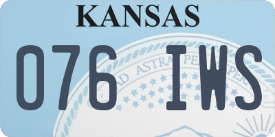 KS license plate 076IWS