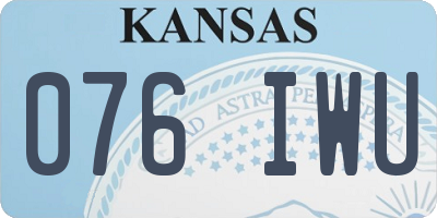 KS license plate 076IWU