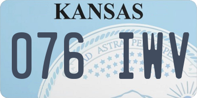 KS license plate 076IWV