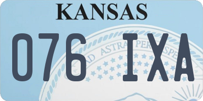 KS license plate 076IXA