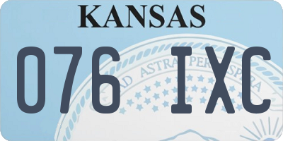 KS license plate 076IXC