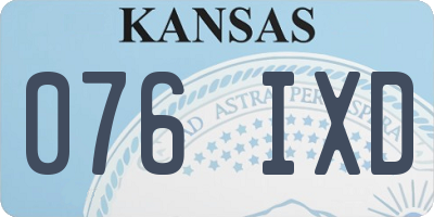 KS license plate 076IXD