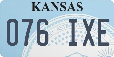KS license plate 076IXE