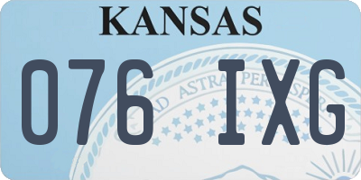 KS license plate 076IXG