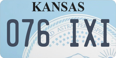KS license plate 076IXI