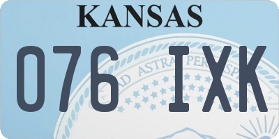 KS license plate 076IXK