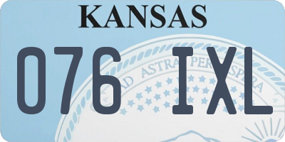 KS license plate 076IXL