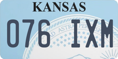 KS license plate 076IXM