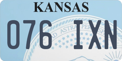 KS license plate 076IXN