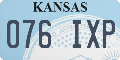 KS license plate 076IXP